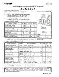Datasheet 2SA1431 manufacturer Toshiba