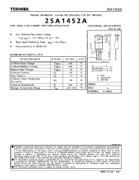Datasheet 2SA1452 manufacturer Toshiba