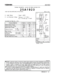 Datasheet 2SA1923 manufacturer Toshiba