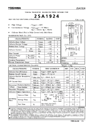 Datasheet 2SA1924 manufacturer Toshiba