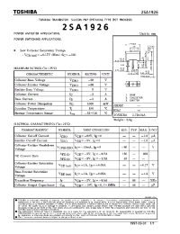 Datasheet 2SA1926 manufacturer Toshiba