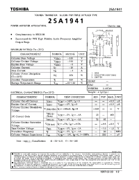 Datasheet 2SA1941 manufacturer Toshiba