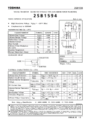 Datasheet 2SB1594 manufacturer Toshiba