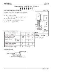 Datasheet 2SB1641 manufacturer Toshiba