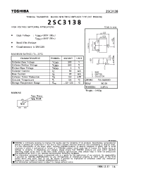 Datasheet 2SC3138 manufacturer Toshiba
