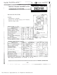Datasheet 2SC3181 manufacturer Toshiba