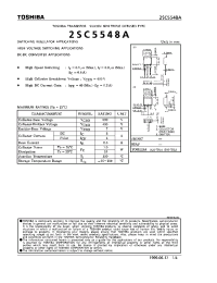 Datasheet 2SC5548A manufacturer Toshiba