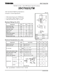 Datasheet 2SC752GTM manufacturer Toshiba
