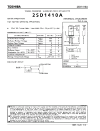 Datasheet 2SD1410A manufacturer Toshiba