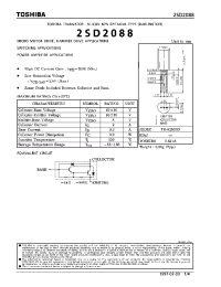 Datasheet 2SD2088 manufacturer Toshiba