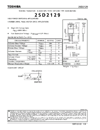 Datasheet 2SD2129 manufacturer Toshiba