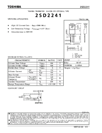Datasheet 2SD2241 manufacturer Toshiba