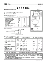 Datasheet 2SD2384 manufacturer Toshiba