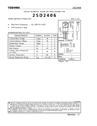 Datasheet 2SD2406 manufacturer Toshiba