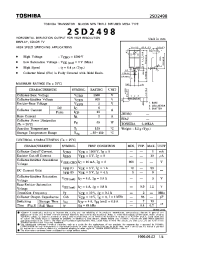 Datasheet 2SD2498 manufacturer Toshiba
