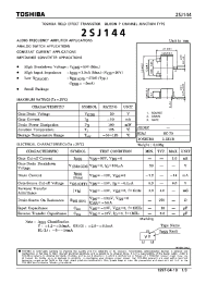 Datasheet 2SJ144 manufacturer Toshiba