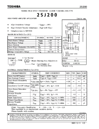 Datasheet 2SJ200 manufacturer Toshiba