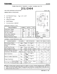 Datasheet 2SJ344 manufacturer Toshiba