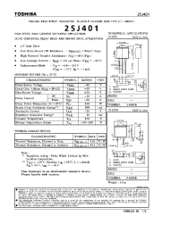 Datasheet 2SJ401 manufacturer Toshiba