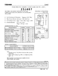 Datasheet 2SJ407 manufacturer Toshiba
