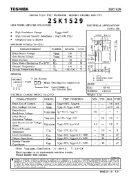 Datasheet 2SK1529 manufacturer Toshiba