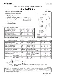 Datasheet 2SK2037 manufacturer Toshiba