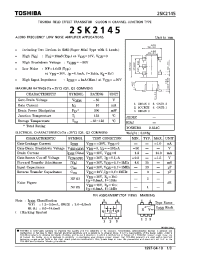 Datasheet 2SK2145 manufacturer Toshiba