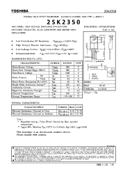 Datasheet 2SK2350 manufacturer Toshiba