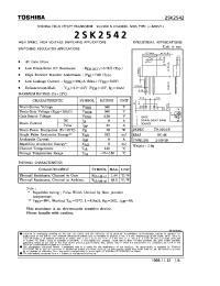 Datasheet 2SK2542 manufacturer Toshiba