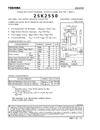 Datasheet 2SK2550 manufacturer Toshiba
