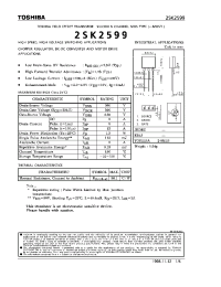 Datasheet 2SK2599 manufacturer Toshiba