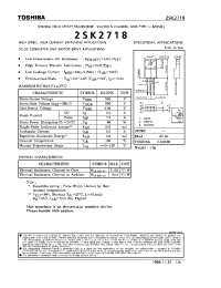 Datasheet 2SK2718 manufacturer Toshiba