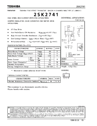 Datasheet 2SK2741 manufacturer Toshiba