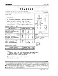 Datasheet 2SK2742 manufacturer Toshiba