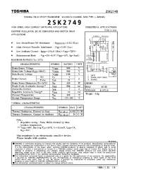 Datasheet 2SK2749 manufacturer Toshiba