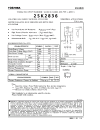 Datasheet 2SK2836 manufacturer Toshiba