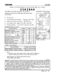 Datasheet 2SK2844 manufacturer Toshiba