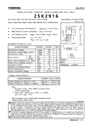 Datasheet 2SK2916 manufacturer Toshiba
