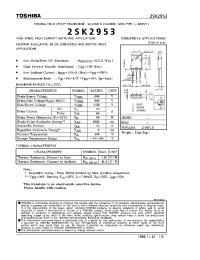 Datasheet 2SK2953 manufacturer Toshiba