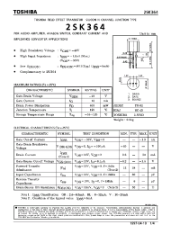 Datasheet 2SK364 manufacturer Toshiba