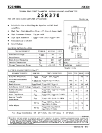 Datasheet 2SK370 manufacturer Toshiba