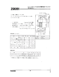 Datasheet 2SK891 manufacturer Toshiba