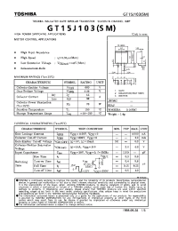 Datasheet GT15J103 manufacturer Toshiba