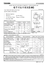 Datasheet GT15J103SM manufacturer Toshiba