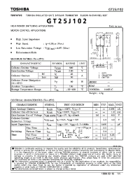 Datasheet GT25J102 manufacturer Toshiba
