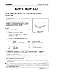 Datasheet JT6M19-AS manufacturer Toshiba