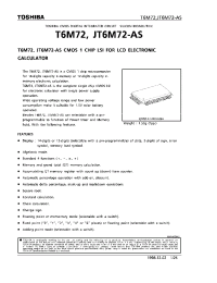 Datasheet JT6M72-AS manufacturer Toshiba