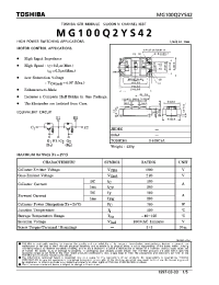 Datasheet MG100Q2YS42 manufacturer Toshiba
