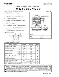 Datasheet MG200J2YS50 manufacturer Toshiba