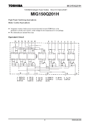 Datasheet MIG150Q201H manufacturer Toshiba